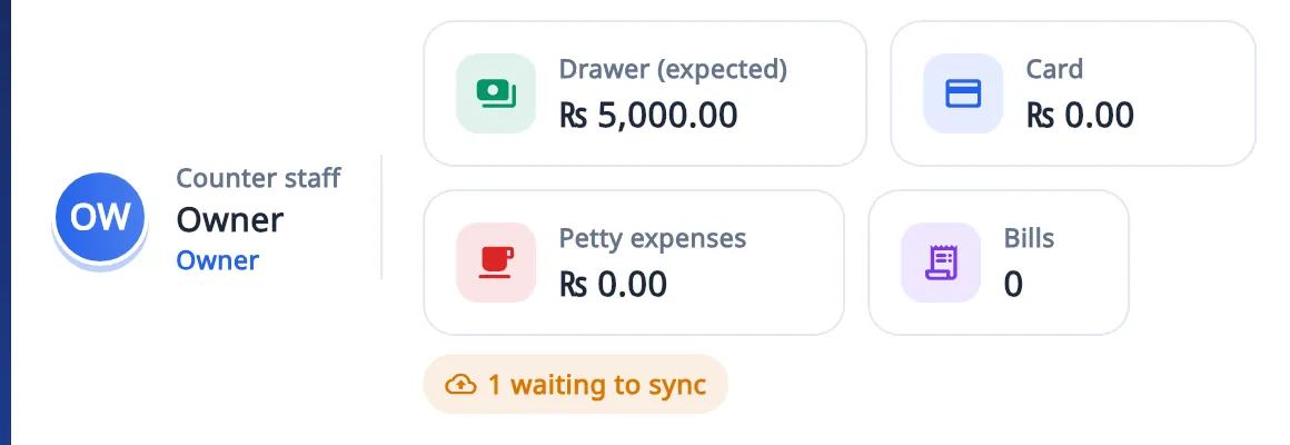 Asaan Optics ڈیسک ٹاپ کے ڈیش بورڈ پر Pending Sync: انٹرنیٹ کے بغیر بنے ریکارڈ بھیجے جانے کے انتظار میں