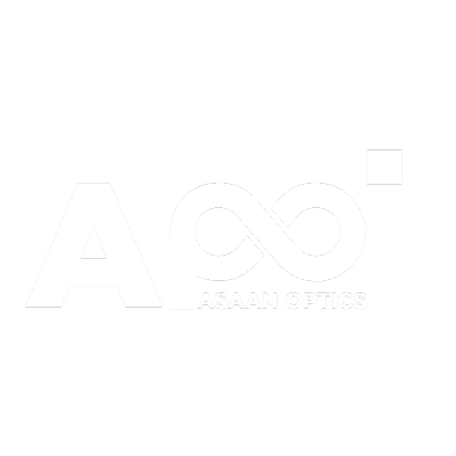 White logo of Asaan Optics, the leading digital management solution specifically for optical shops in Pakistan.